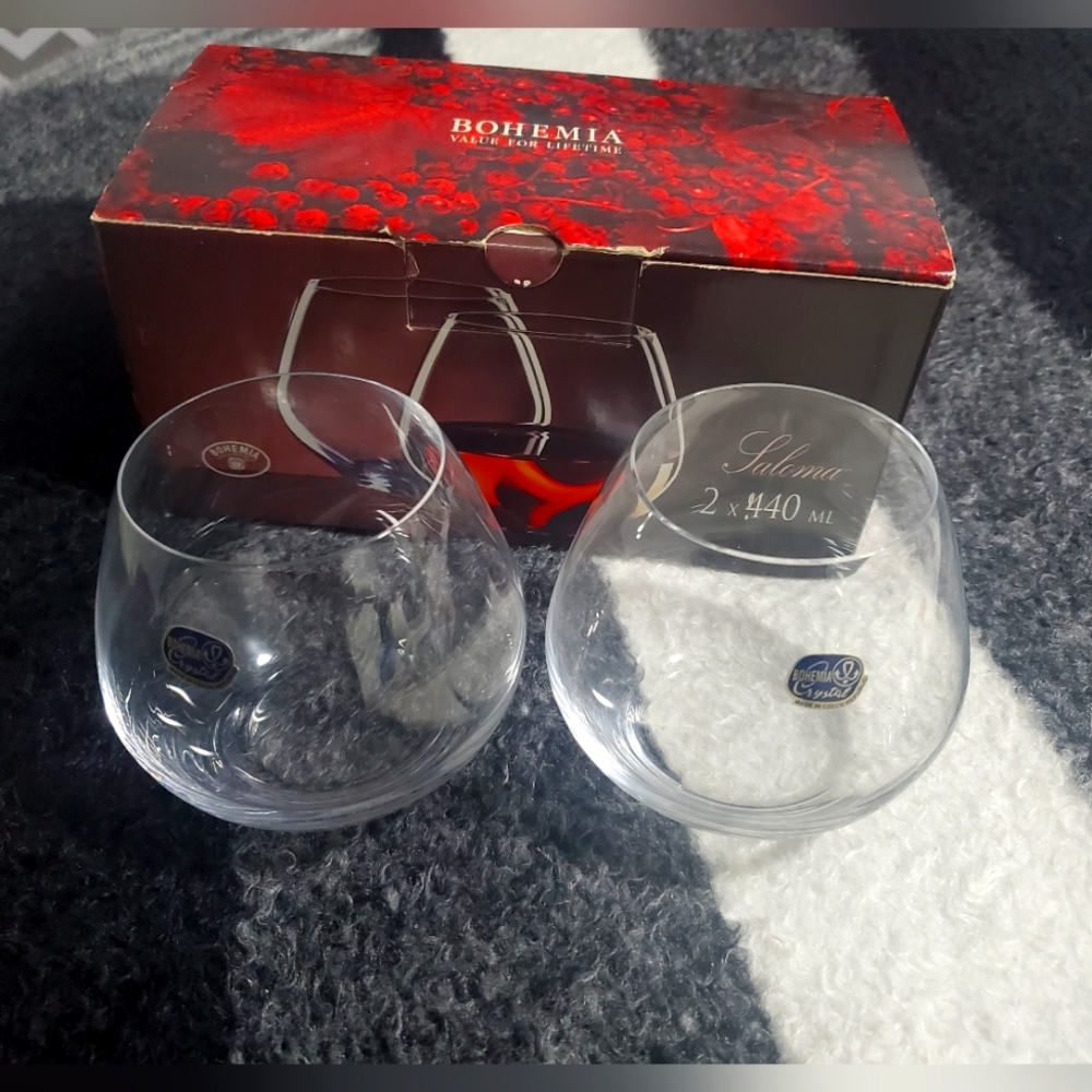 ♥ Bohemia Crystal Wine Glasses (2pc) 16OZ